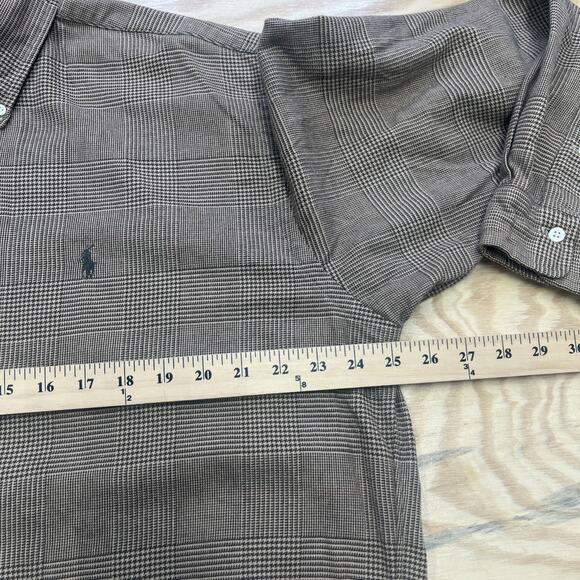 Vintage 90s Ralph Lauren Glen Plaid Flannel Shirt Size Large Preppy Huckberry - Picture 8 of 10